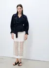 Mango Semi-transparent Skirt Embroidered With Flowers Off White In Off White