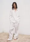 Mango Semi-transparent Striped Shirt Off White