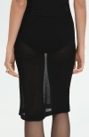 Mango Semisheer Knit Skirt In Black