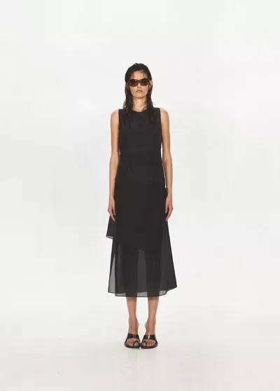 Mango Semi-sheer Paneled Overlay Dress In Multi