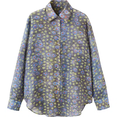 Mango Semi-sheer Printed Shirt In Multi