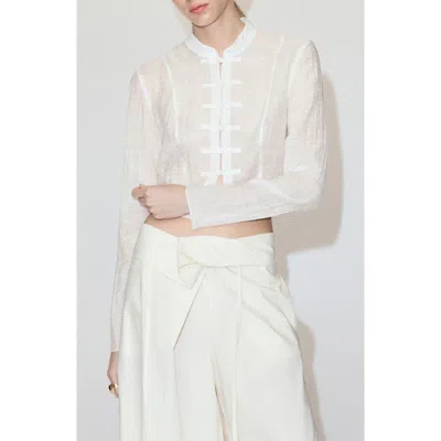 MANGO MANGO SEMI-SHEER TEXTURED TOP