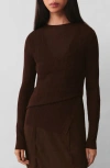 Mango Semitransparent Rib Sweater In Chocolate