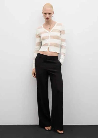 Mango Cardigan In Blanc