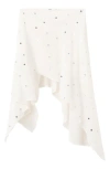 Mango Sequin Asymmetric Skirt In White
