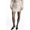 Mango Sequin Hem Satin Miniskirt In Ecru