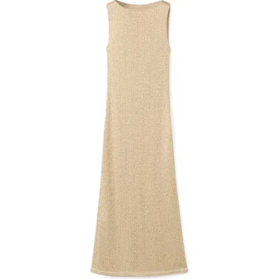 Mango Sequin Knit Dress In Neutral