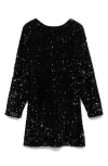 Mango Sequin Long Sleeve Minidress