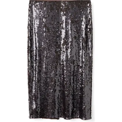 Mango Sequin Midi Skirt In Brown