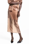 Mango Sequin Midi Skirt In Brown