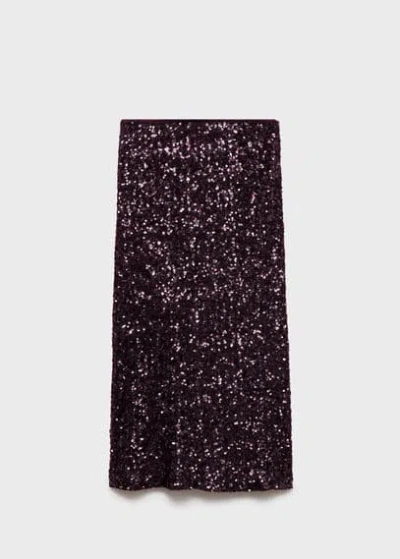 Mango Skirt Burgundy In Burgundy