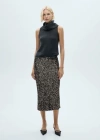 MANGO SEQUIN MIDI SKIRT CHARCOAL