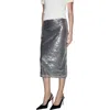 Mango Sequin Midi Skirt Grey In Gray