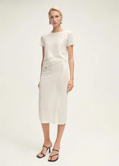 Mango Jupe Vanille - Femme - L -