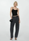 Mango Sequined Strap Top Black