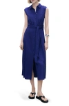 Mango Sero Sleeveless Shirtdress In Blue