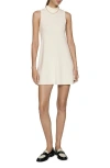 Mango Knitted Perkins Neck Dress Ecru In Ecru