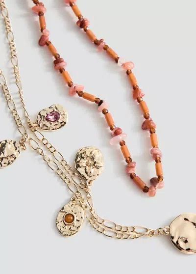 Mango Set 2 Combined Necklaces In Gold