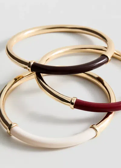 Mango Set 3 Bracelets Combinés In Gold