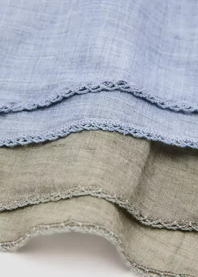 Mango Set Of 2 Combined Scarves In Blue