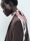 Mango Set Of 2 Combined Scarves Maroon In Burgundy