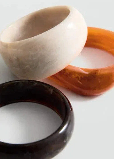 Mango Set Of 3 Combined Bracelets Orange