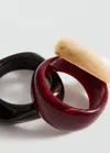 Mango Set Of 3 Combined Volume Maxi Bracelets Red