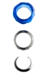 Mango Set Of 3 Mixed Texture Bangle Bracelets In Silver