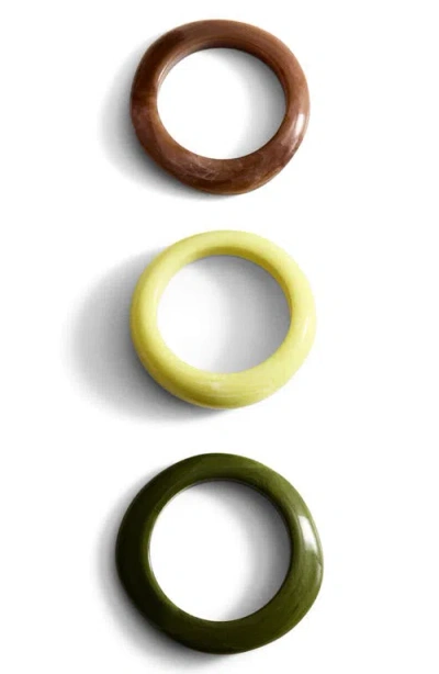Mango Set Of 3 Volume Maxi Bracelets In Multi