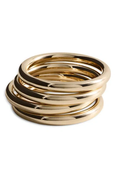 Mango Set Of 4 Bangle Bracelets In Gold