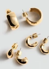 Mango Set Of Hoop Earrings Gold