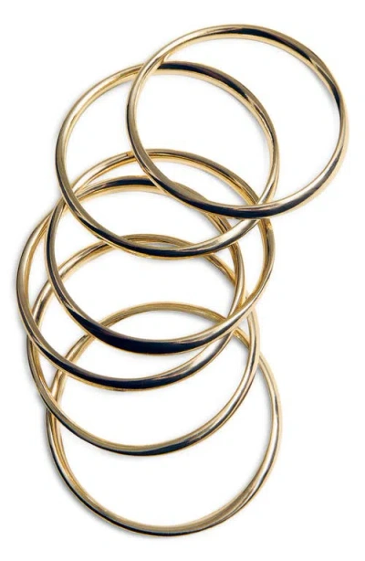 Mango Set Of Six Bangle Bracelets In Gold
