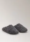 Mango Shearling-effect Trainers Charcoal In Gray