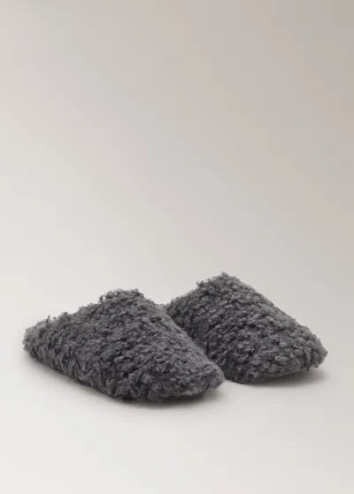 Mango Shearling-effect Trainers Charcoal In Gray