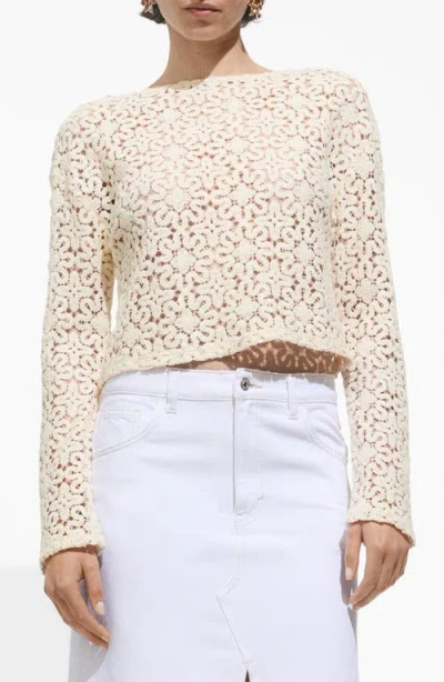 MANGO MANGO SHEER FLORAL CROP TOP