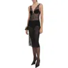 Mango Guipure Slip Dress Black In Black