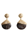 Mango Shell Drop Earrings In Gold