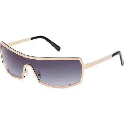 Mango Shield Sunglasses In Gold