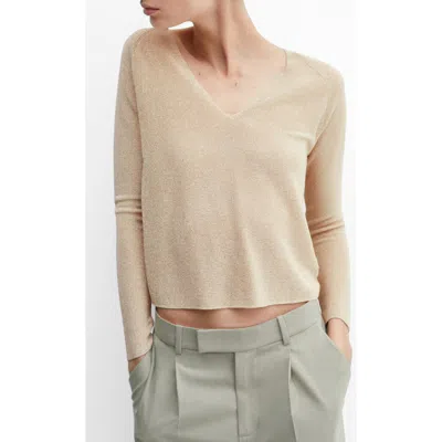 MANGO MANGO SHIMMER V-NECK SWEATER