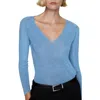 Mango Shimmer V-neck Sweater In Sky Blue