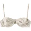 Mango Shiny Bikini Top In Gray