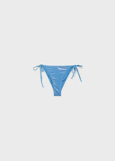 Mango Culotte De Bikini Finition Brillante Bleu Ciel - Femme - Xl -