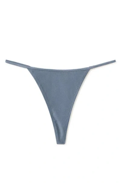 Mango Shiny Finish Bikini Bottoms In Blue