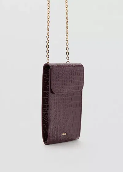 Mango Shiny Glitter Coconut Phone Case In Burgundy