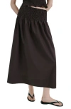 Mango Lyocell Smocked Skirt In Brown