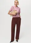 Mango Pull-over Col Chemise Rose Pastel - Femme - M -  In Pink