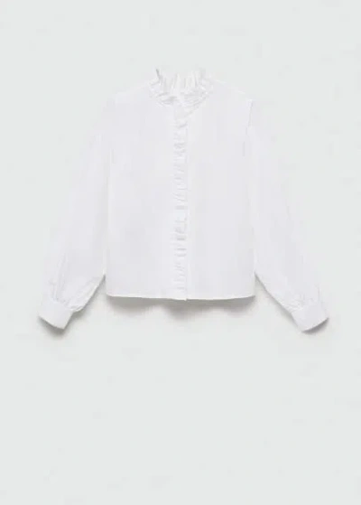 Mango Kids' Shirt With Ruffle Detail White