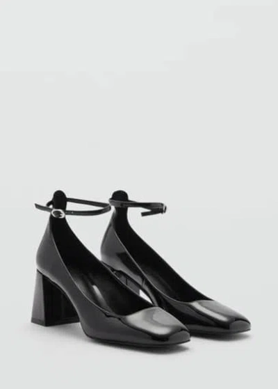Mango Heeled Mary Janes In Black