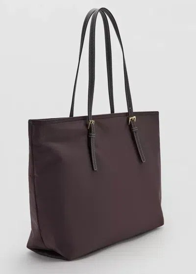 Mango Shopper Bag With Buckle Details In Brown