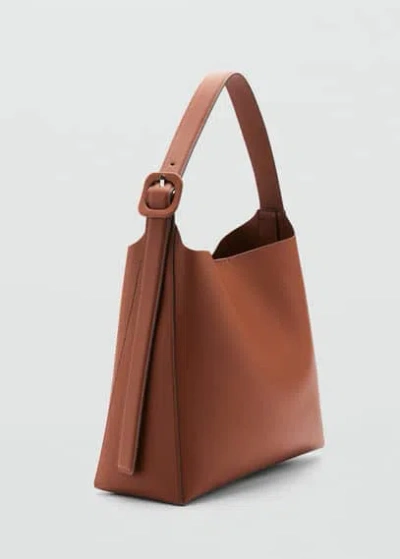 Mango Shopper Bag With Buckle Leather